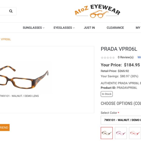 Prada Eyeglasses (w added sunglass lenses) - Picture 6 of 7